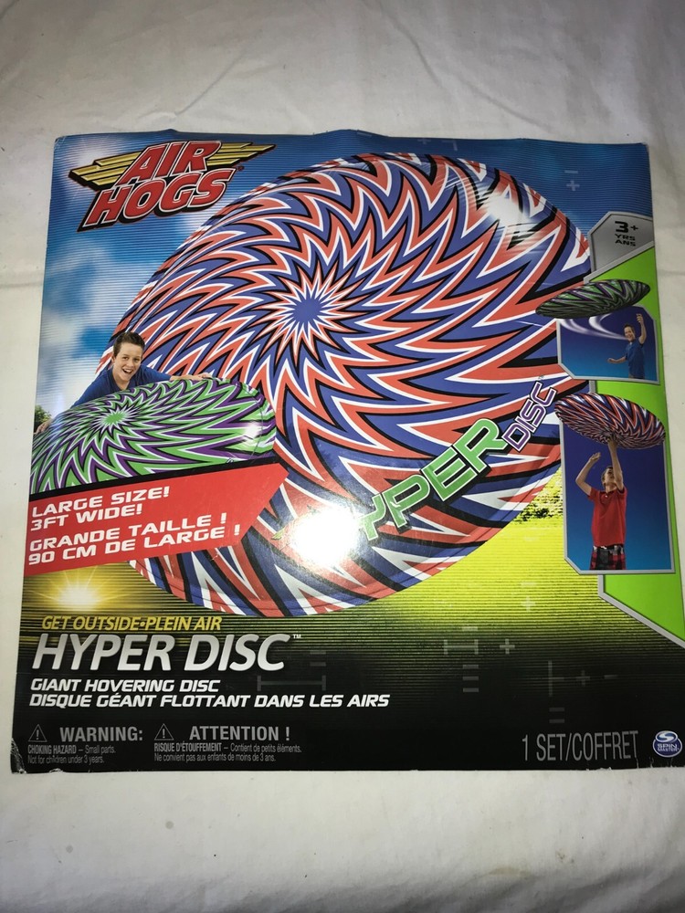 NOS Rare AIR HOGS Giant 3’ Diameter HYPER DISC Hovering ZIG-ZAG Disk INFLATABLE