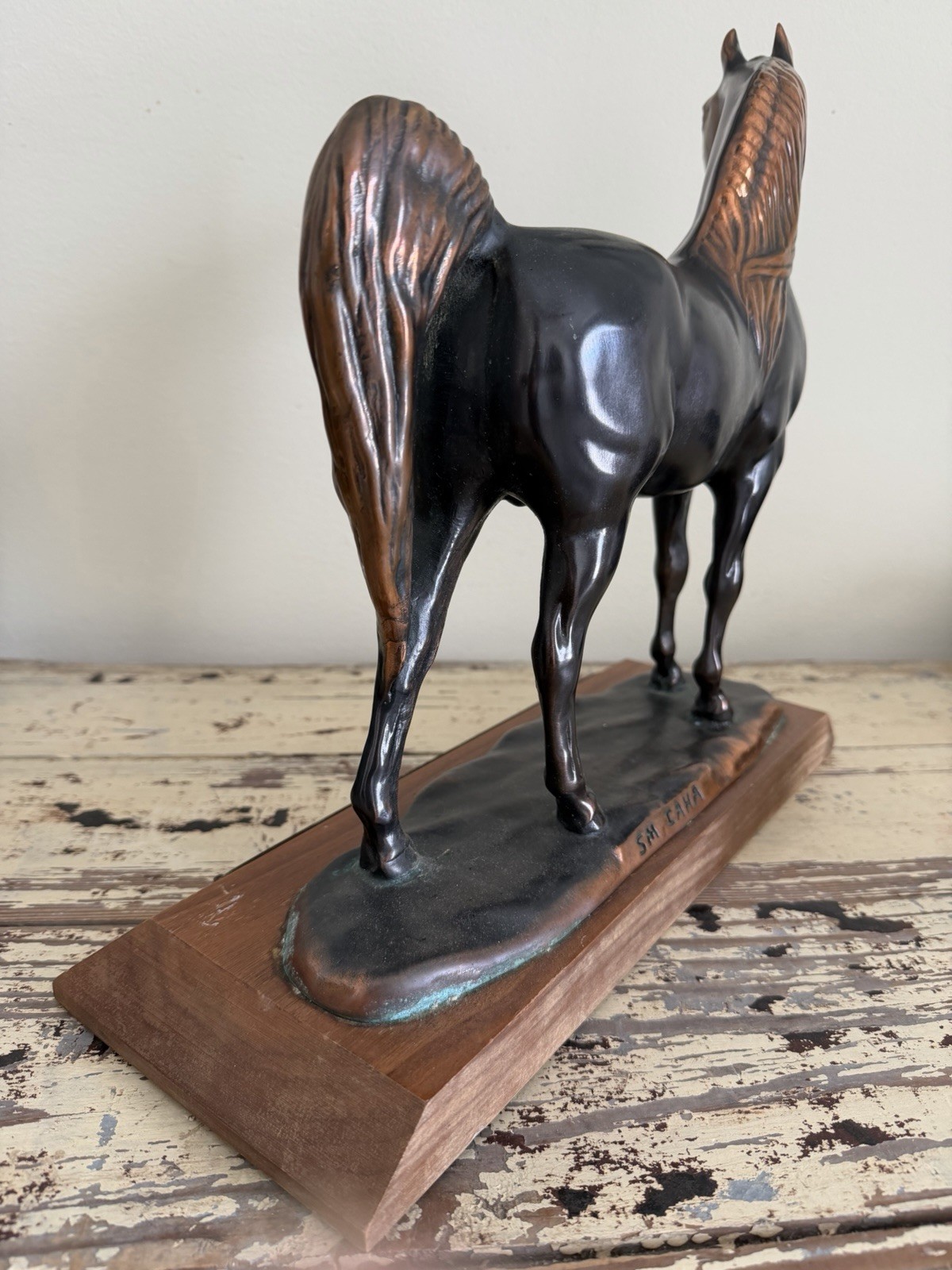 Gladys Brown Edwards (?) Champion Arabian Horse Bronze Sculpture Dressage Trophy