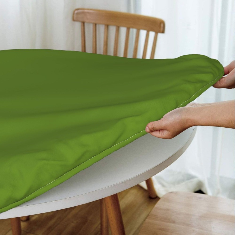 Oval Fitted Tablecloth with Elastic Edged, Waterproof Wipeable Oval Table Cov...