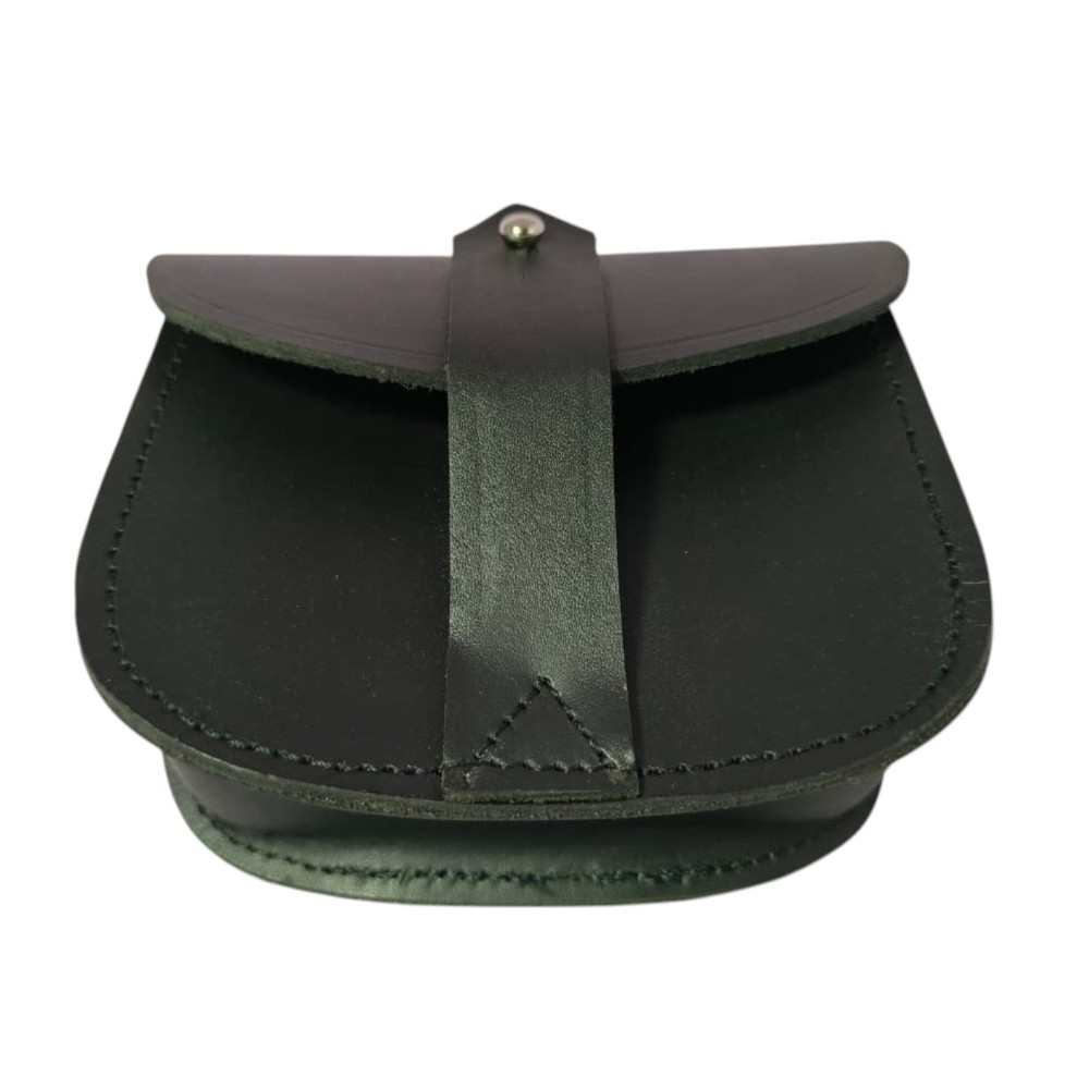 Sam Browne Ammo Pouch Leather Military Police Duty Belt Pouch Black