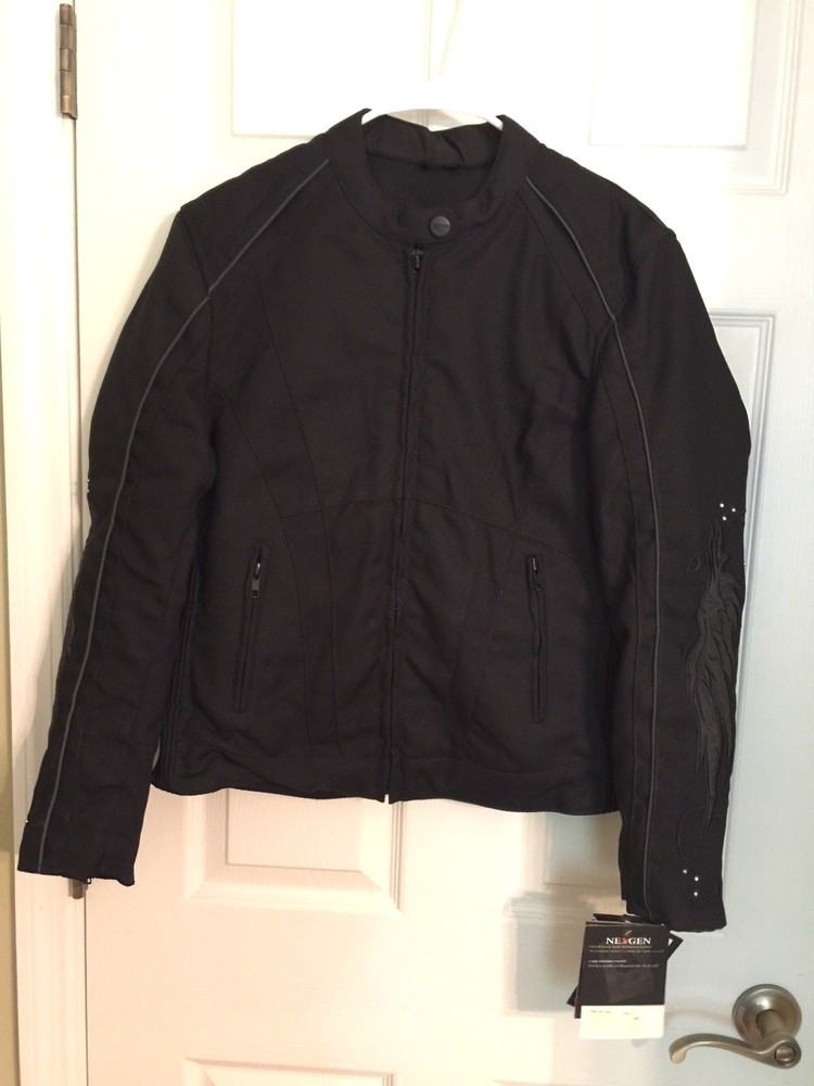 NexGen Women's Textile Scooter Jacket- Black - Reflective-Size Small