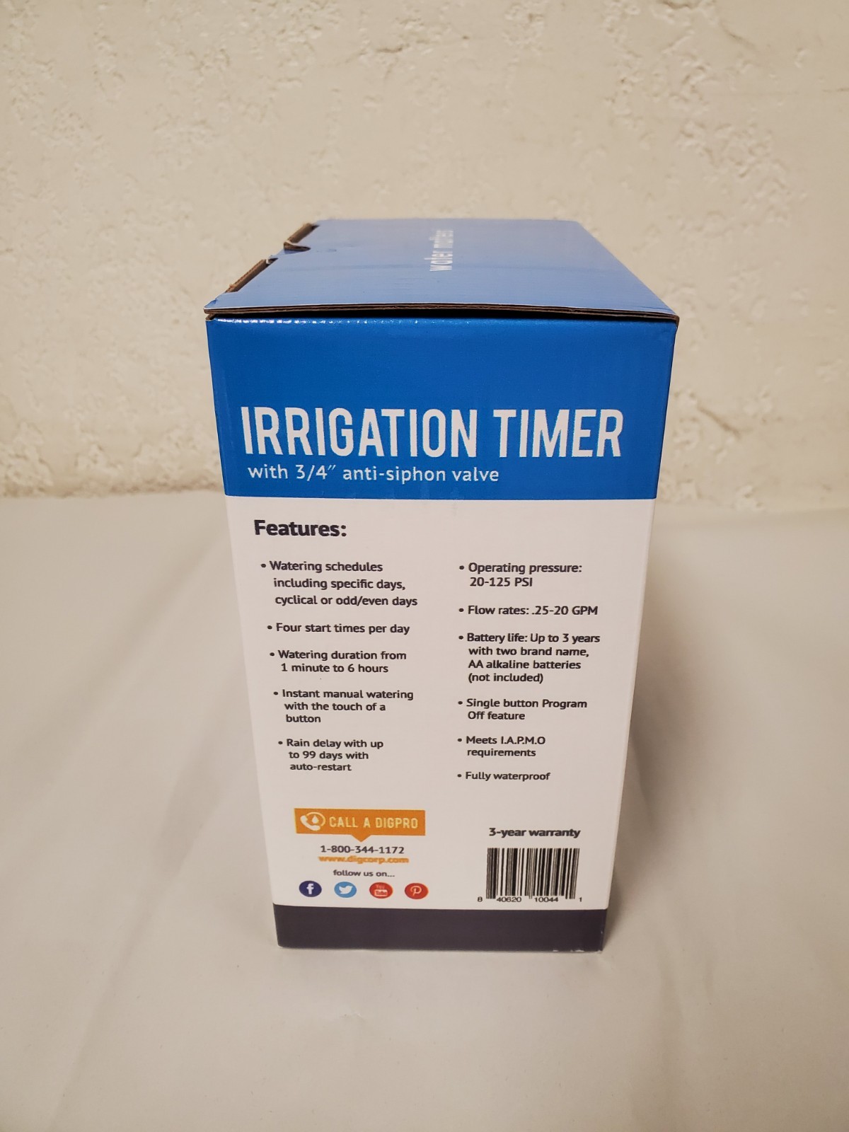 *New* DIG 3/4 in. Digital Timer with Anti-Siphon Valve (RBC8000) *Free Shipping*