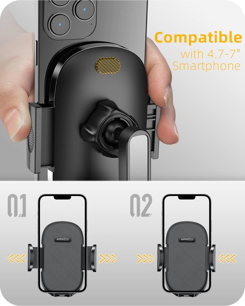 APPS2Car Cell Phone Stand for Desk Adjustable Desktop Thick Black