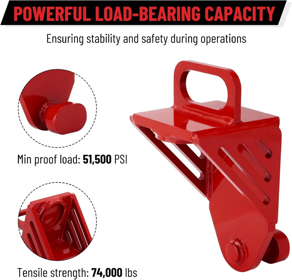 Shipping Container Jack Lug, with Handle, Red Jack Leveling Attachment 74000 LBS