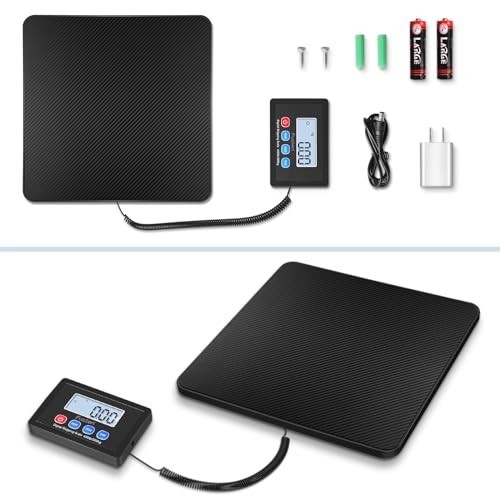 High Accuracy 440LB Digital Shipping Scale, Hold/Tare Function, AC Adapter & Bat