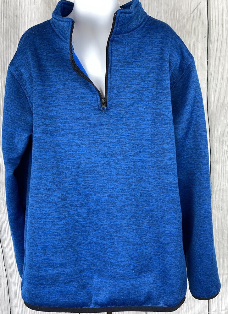 Xersion Boys Medium 10/12 Long Sleeve Half Zip Blue Pull Over Sweatshirt