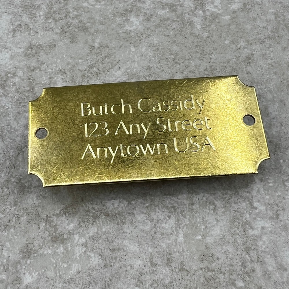 Custom Engraved Tags Personalized NAME PLATE Tags Name Plate RUSTIC BRASS LARGE