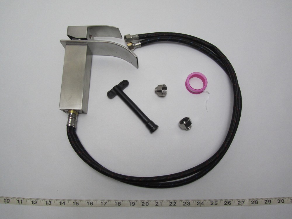 NOS Ryuwanku Modern Waterfall Nickle Bathroom Faucet Single Handle
