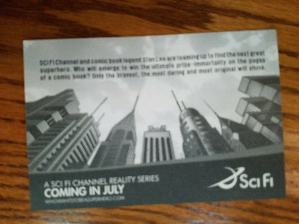 MARVEL STAN LEE SciFi CHANNEL promo postcard mint condition