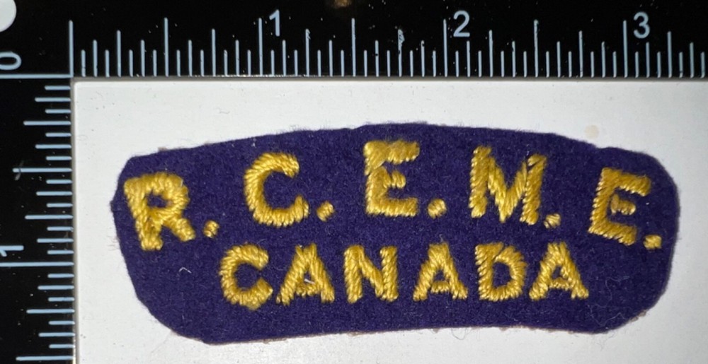 WWII Army RCEME Royal Canadian Electrical Mechanical Engineers Patch Title Flash