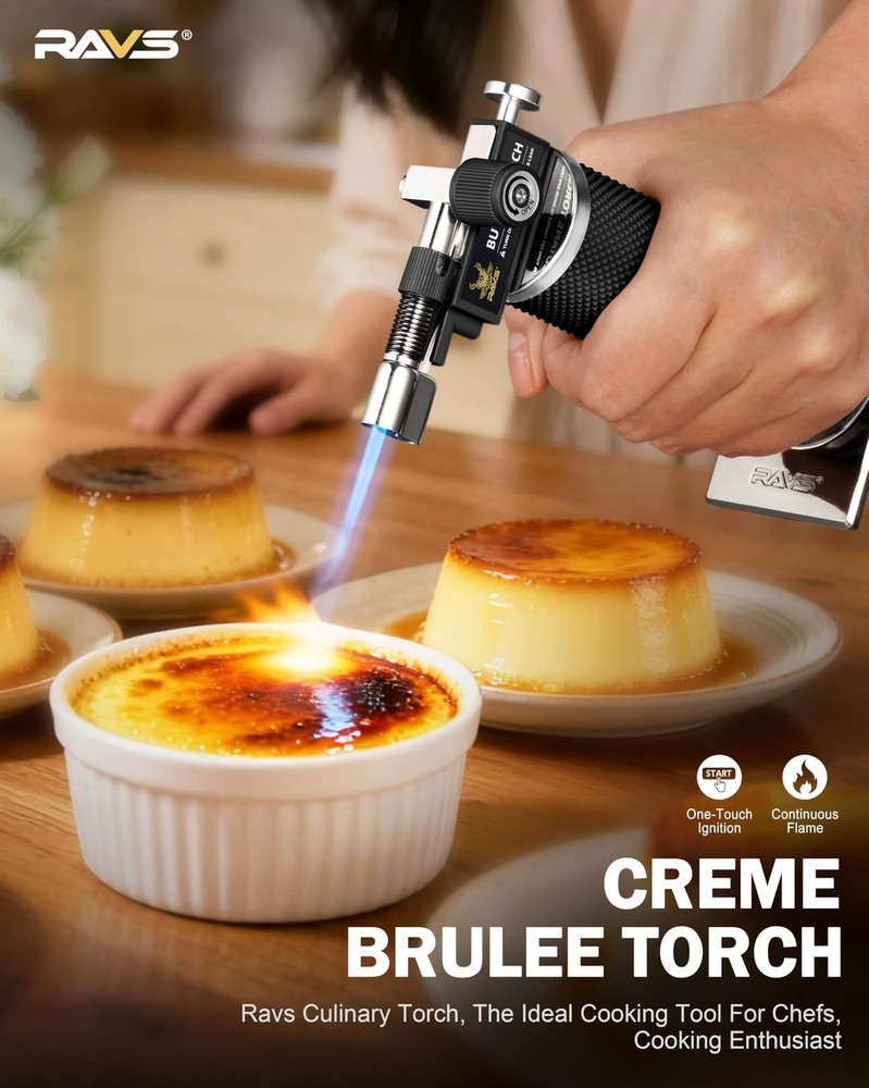 Butane Torch Lighter, DUAL Flame Mode Kitchen Torch, Refillable Cooking Torch...