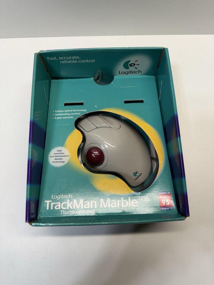 Logitech Trackman Marble Trackball Corded Mouse Model T-CH11 Untested