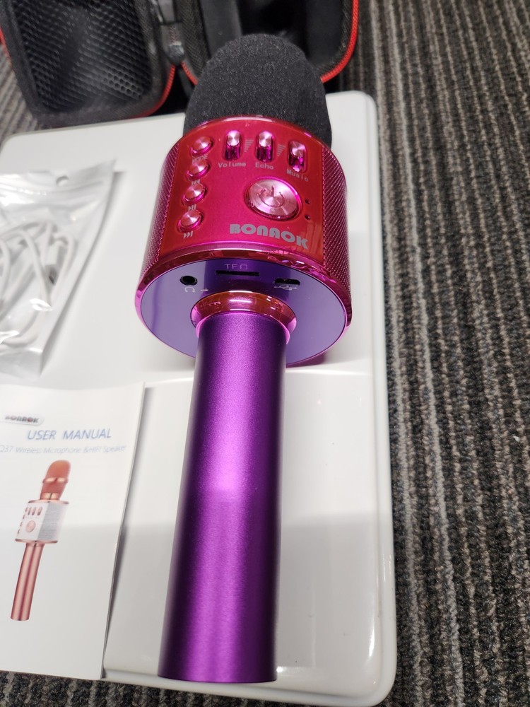 BONAOK Bluetooth Wireless Karaoke Microphone with LED Lights