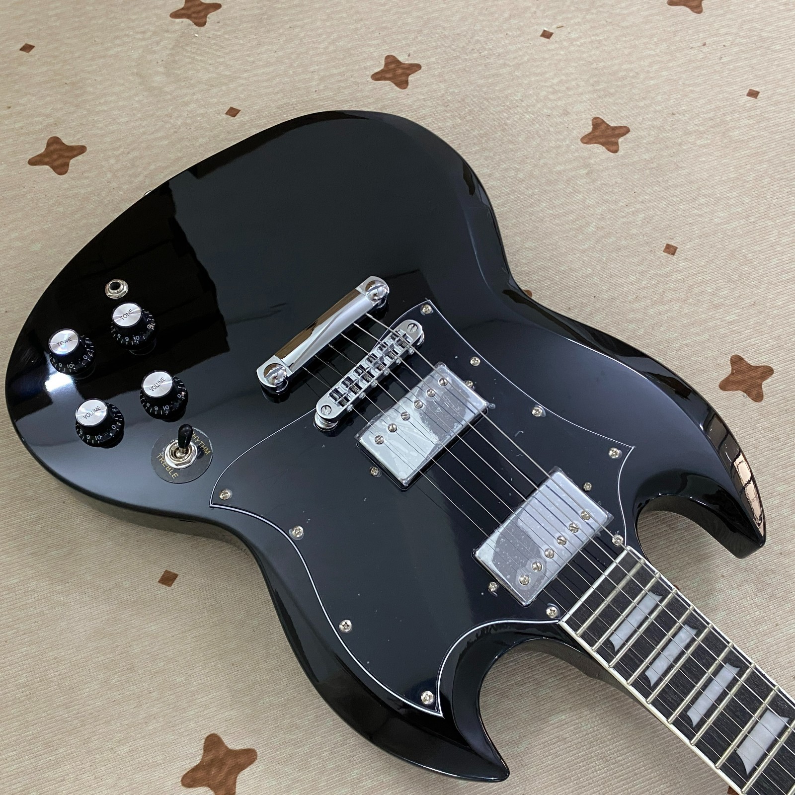 low price SG Standard Electric guitar Chrome hardware Ebony BlackChrome Hardware