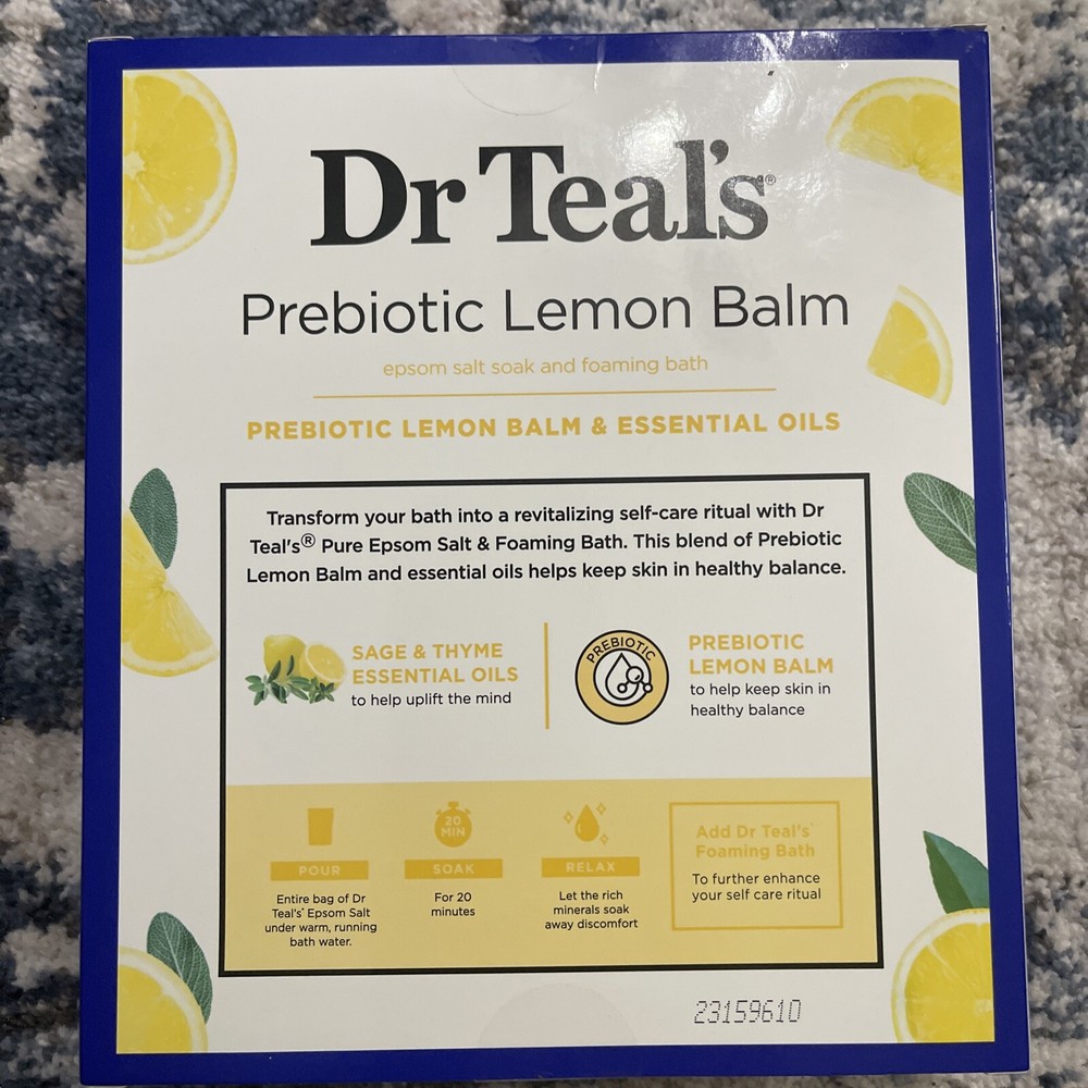 Dr Teals Prebiotic Lemon Balm And Essential Oil Set