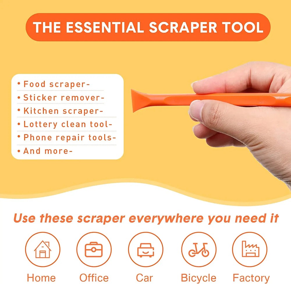 9PCS Plastic Scraper Tool Scratch Free Plastic Ticket Scratcher Cleaning Pen