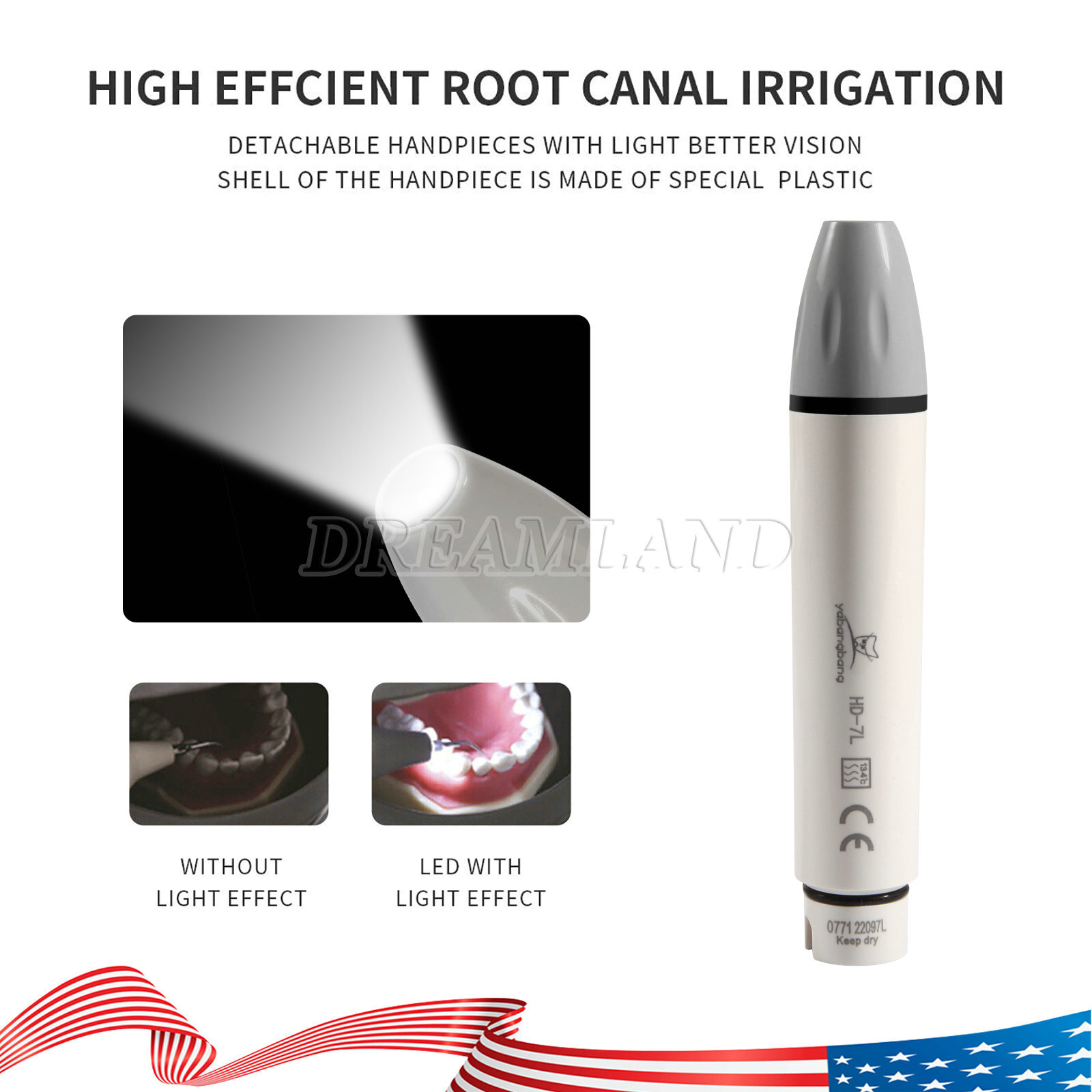 Dental Scaler Handpiece HD-7L for Ultrasonic Scaler DTE D5 D7 LED