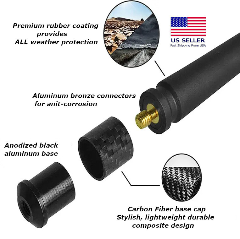 7" Low Profile Short Antenna for Ford F150 and Raptor 2009-2024 Models