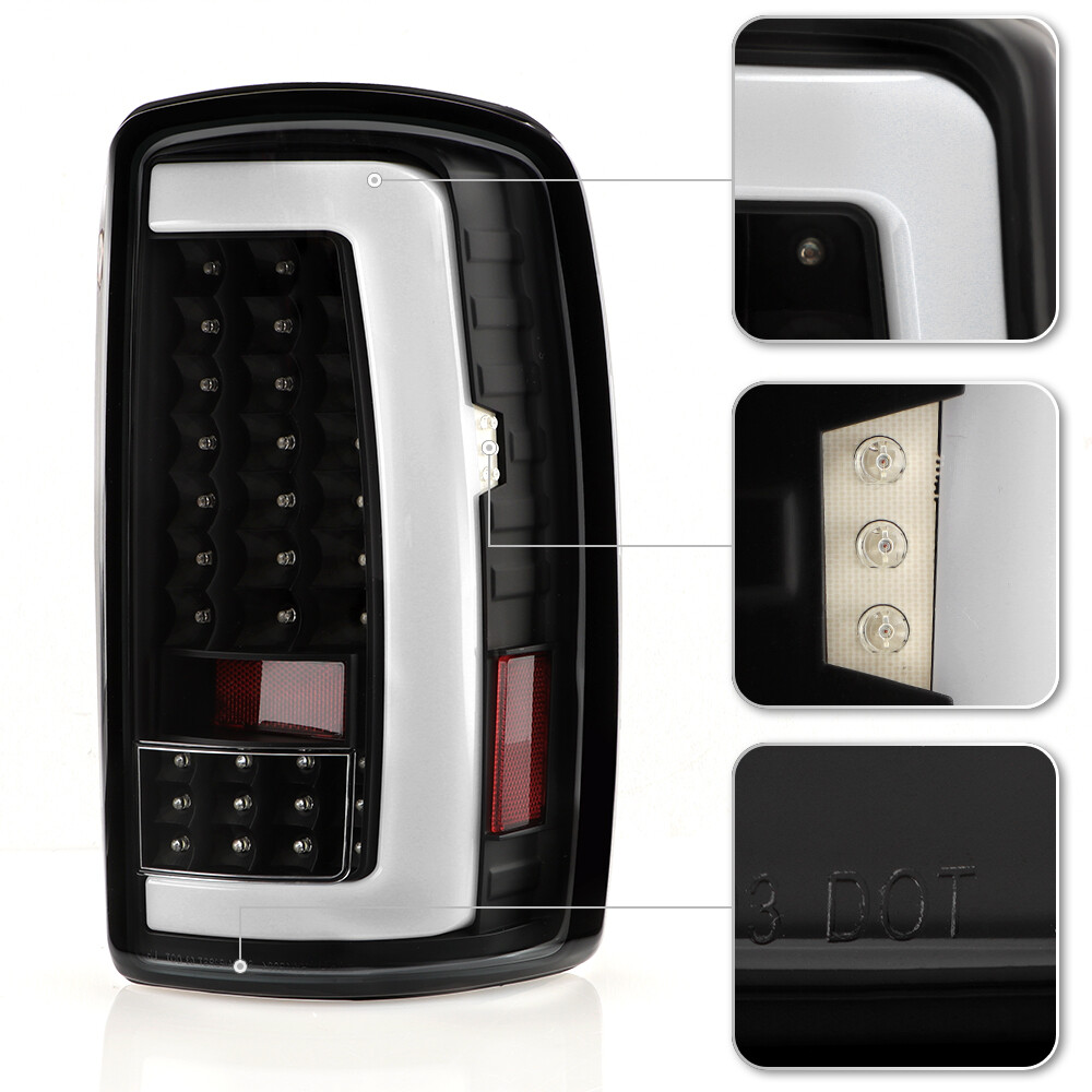 2000-2006 Chevy Suburban Tahoe GMC Yukon LED Tube Tail Lights Lamps Left+Right