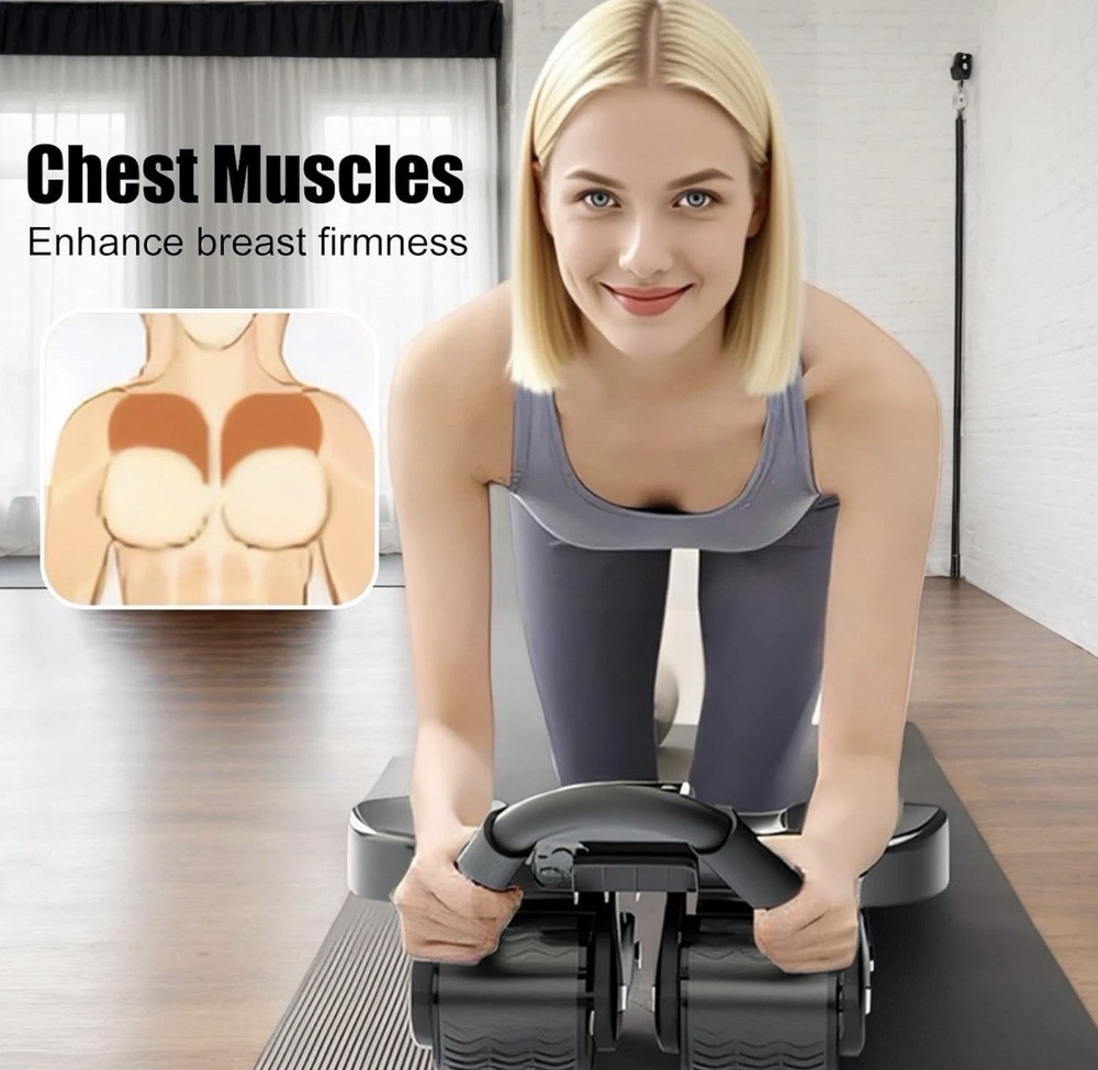 Ab Roller Wheel Home Core Exercise Ab Machine, Counting Ab Wheel Roller + Mat