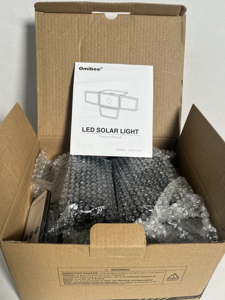 Omibee LED Solar 2 Pack Lights