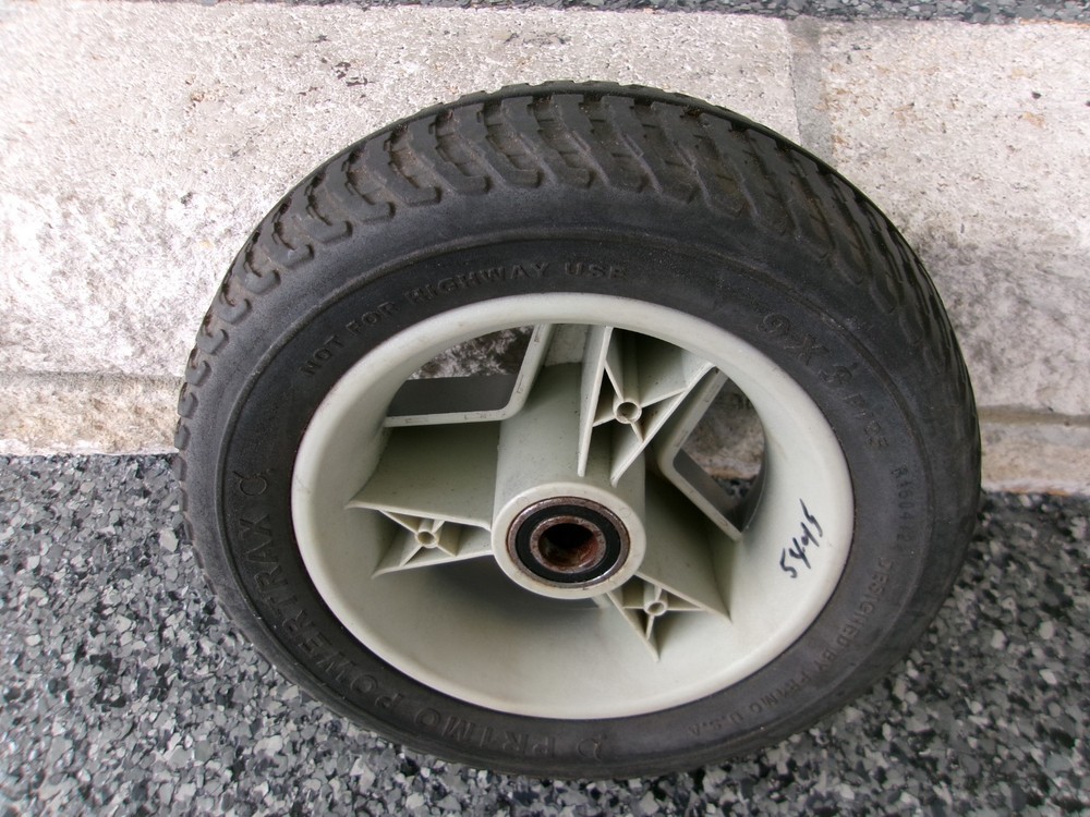 9 X 3 Front Wheel 3 Spoke Silver Rim # 5445