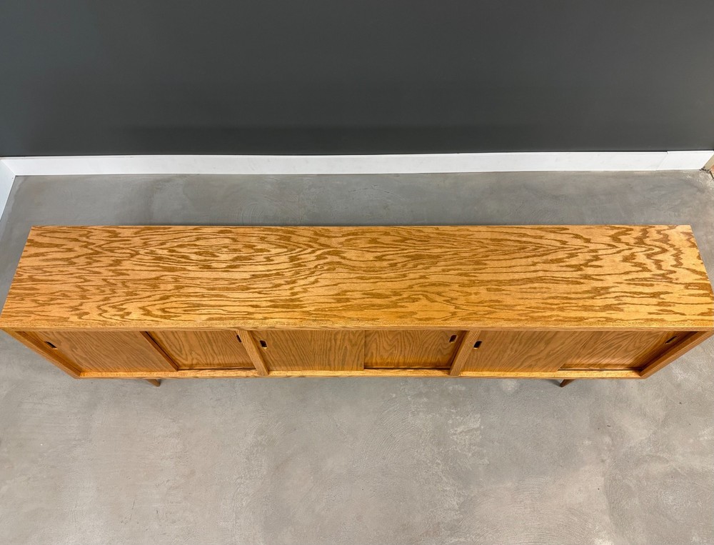 Refinished Oak 96” Sideboard Credenza