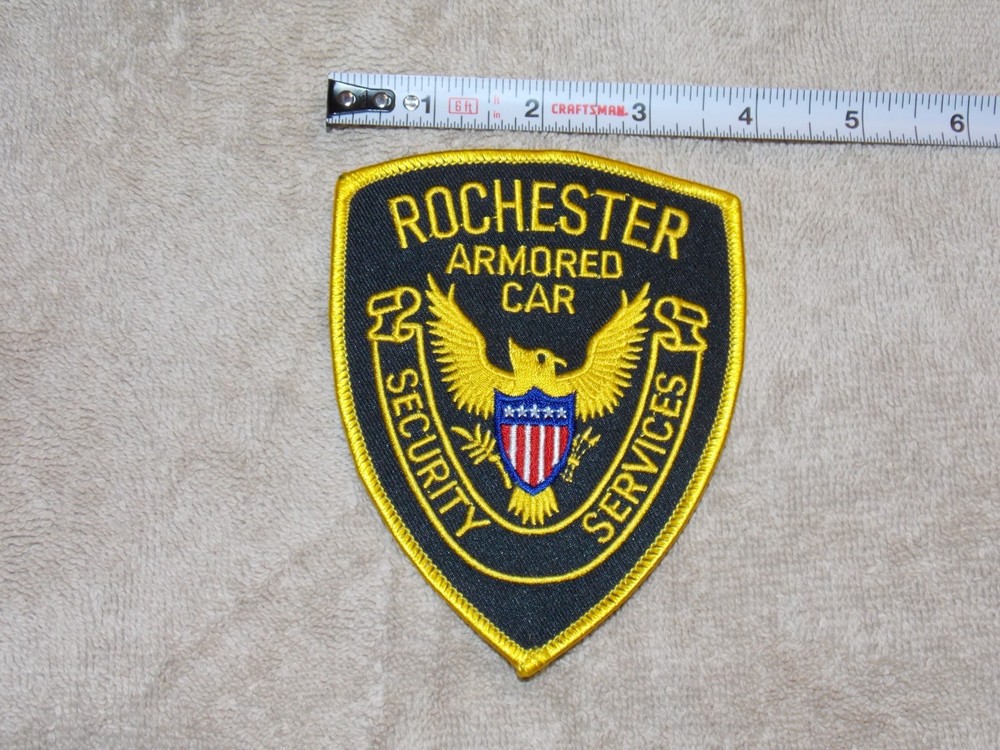 Rochester Armored Car Security Servuces Shoulder Patch New 3.5"x4.75"