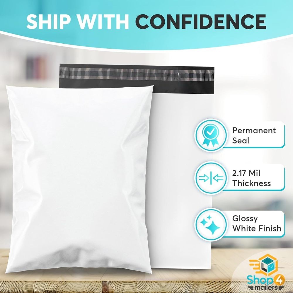 100-1000 Poly Mailers Shipping Bag 2.5mil 9x12 10x13 12x15.5 14x17 14.5x19 19x24