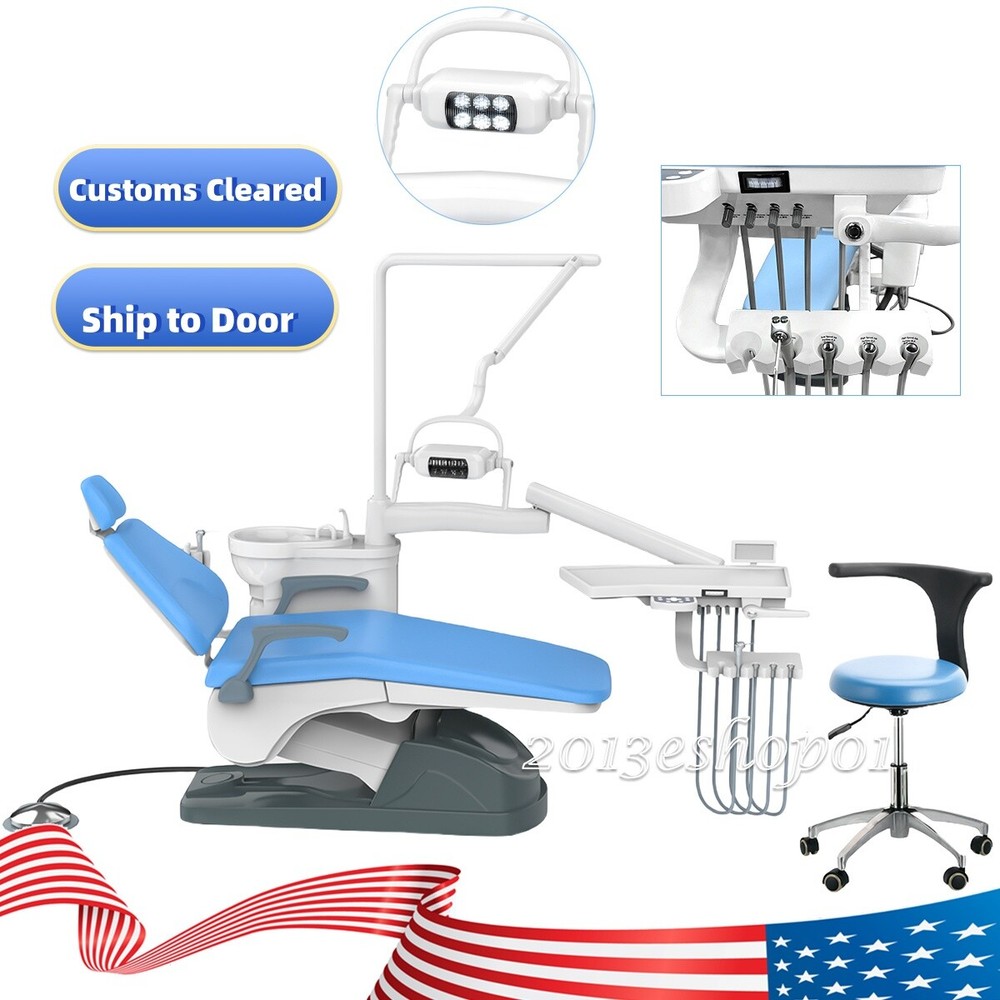 FDA Dental Unit Chair Computer Controlled Functional Foot Pedal +Stool
