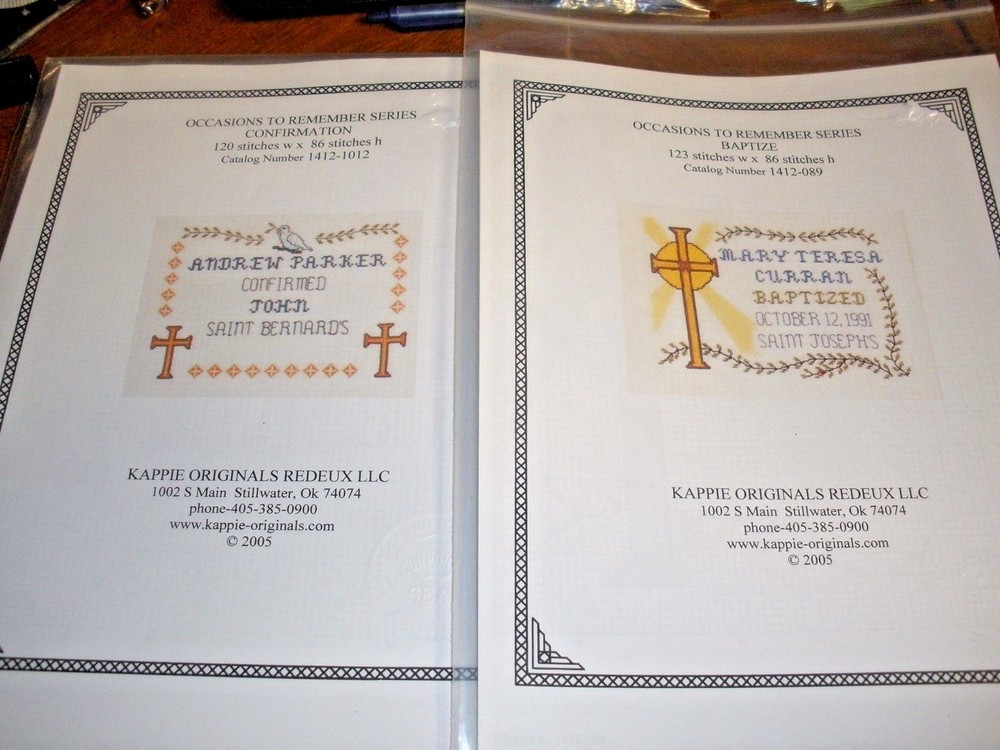 2 NEW BAPTIZE & CONFIRMATION Cross Stitch Pattern booklets
