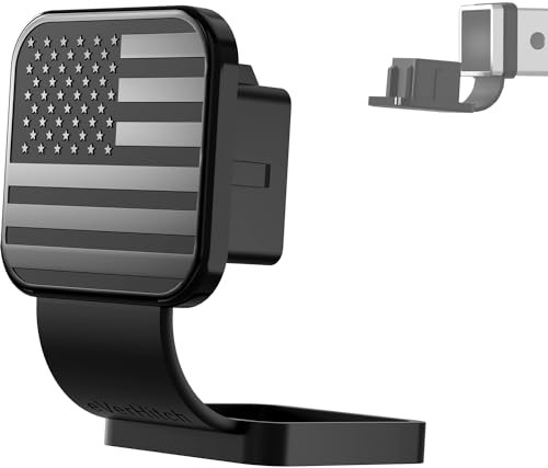 American Flag Universal Trailer Hitch Cover Tube Fits 2" receiver Black Metal