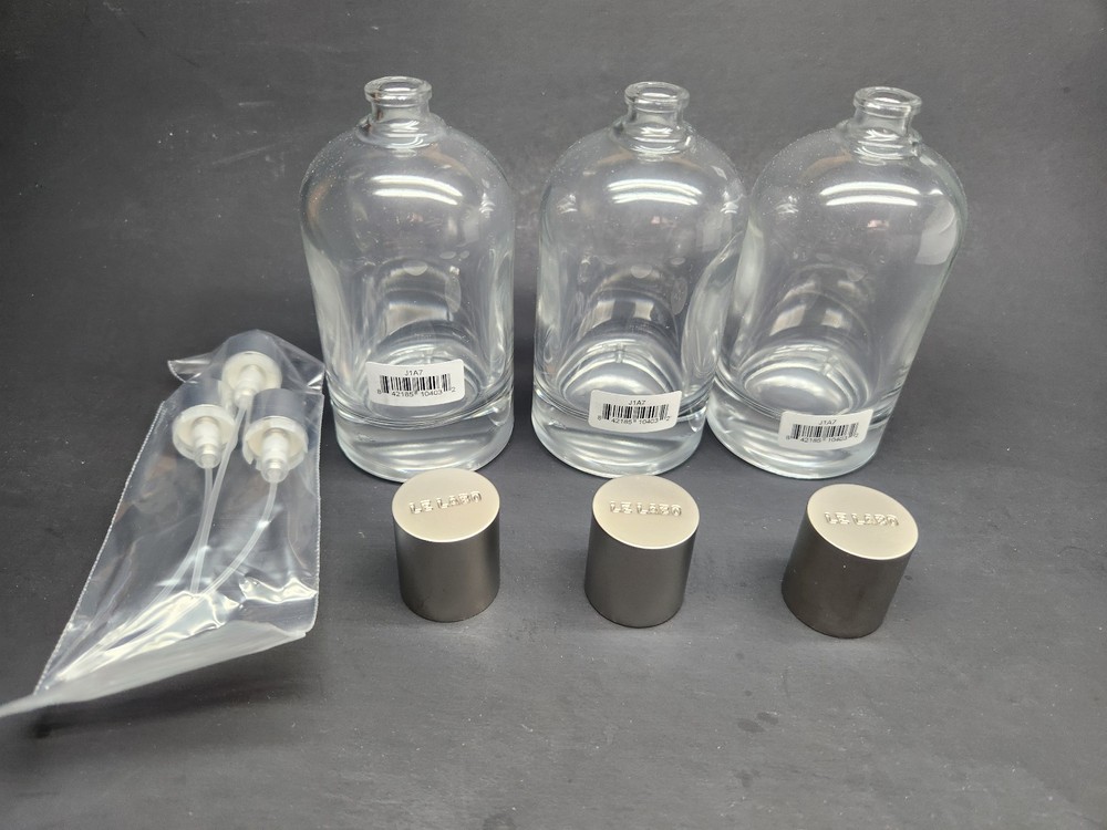 3 Pack Empty Cologne Perfume 3.4oz / 100mL Glass Bottle Atomizer Spray "Le Labo"