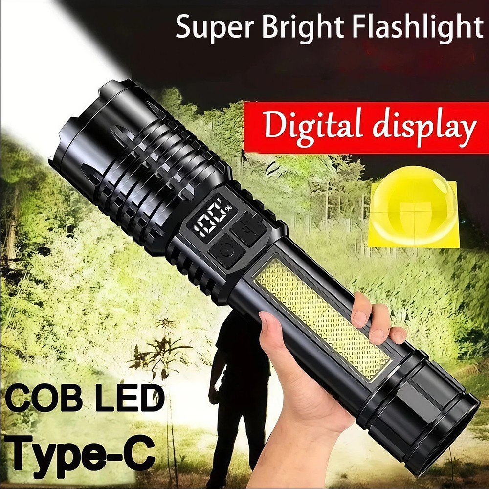 990000000Lumen Super Bright LED Tactical Flashlight Rechargeable LED Work Light