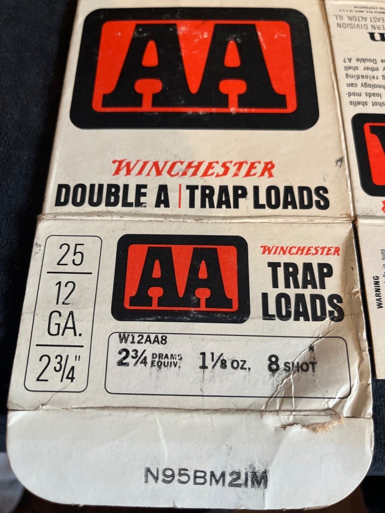 Winchester AA trap loads 12ga. empty shot shell box