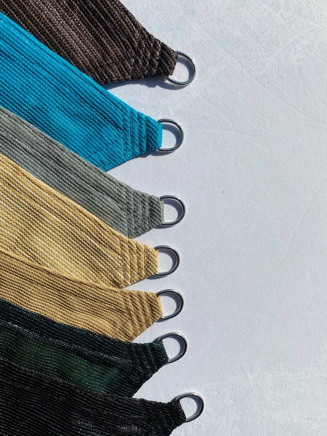 Brown Curved Rectangular Sun Shade Sail UV Blocking Outdoor Canopy Awning Patio