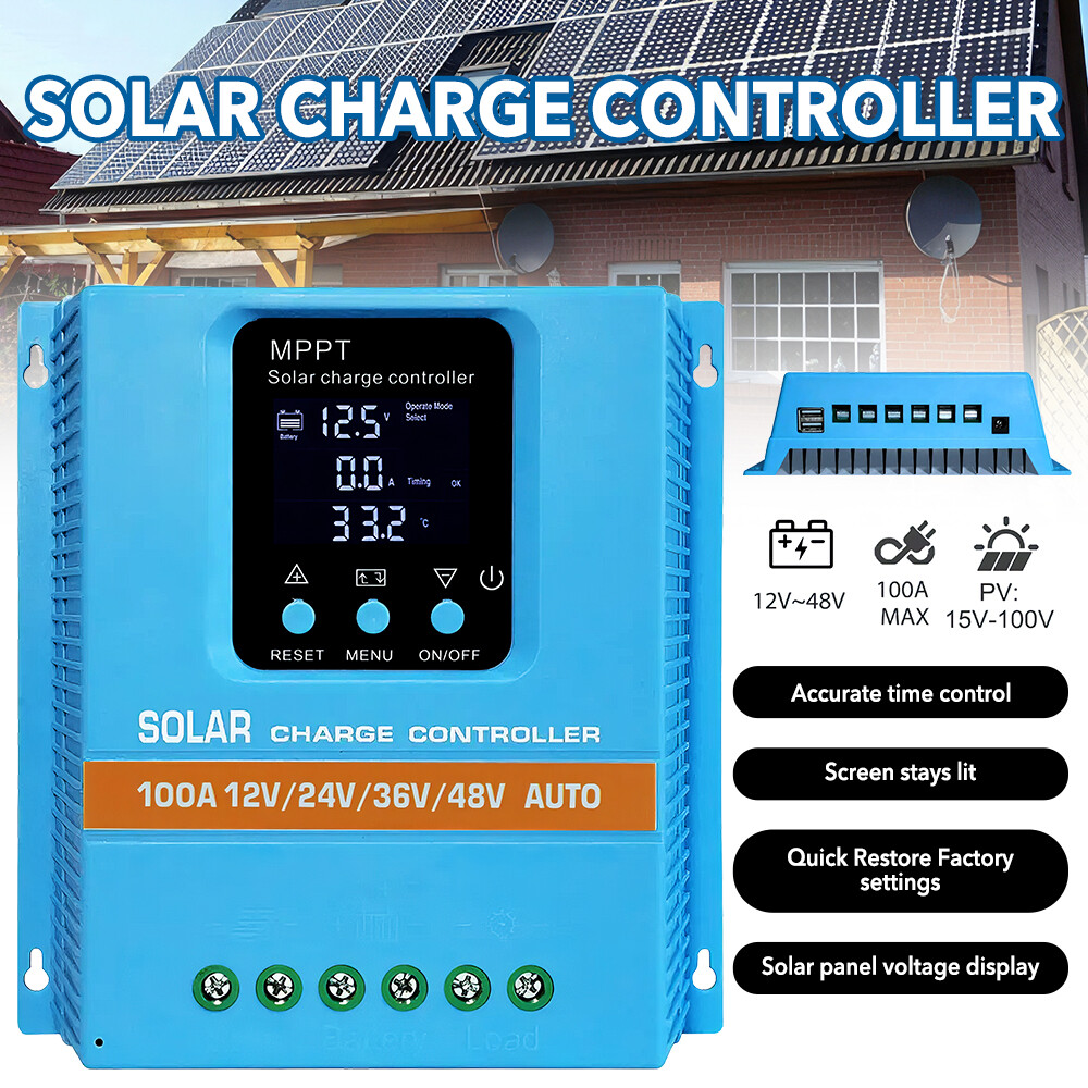2PACK 100A 12V/24V/36V/48V MPPT Solar Charge Controller PV Charger Controller