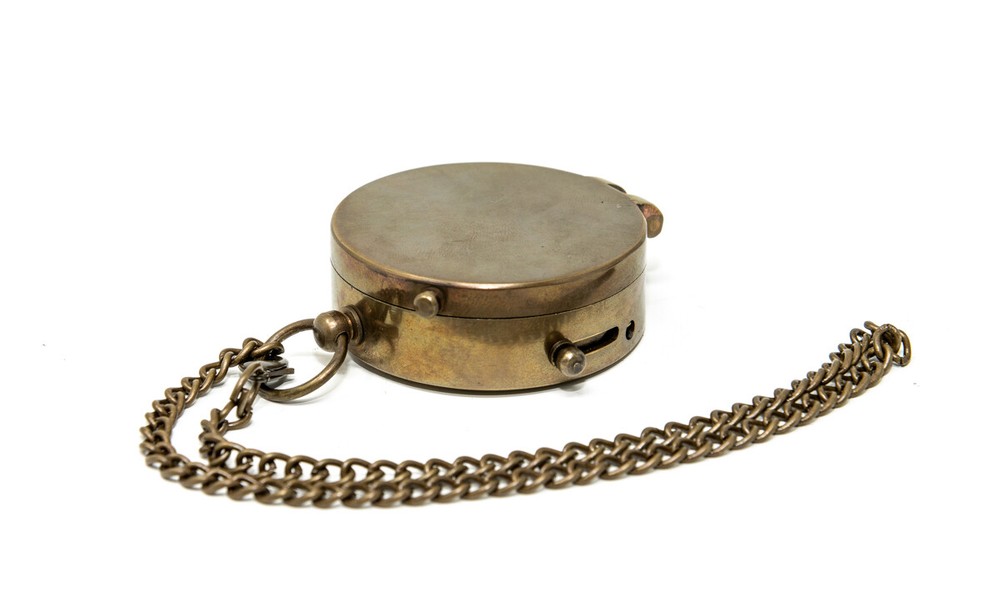 Solid Brass Magnetic Compass Antique Nautical Vintage Quote Engraved with Script