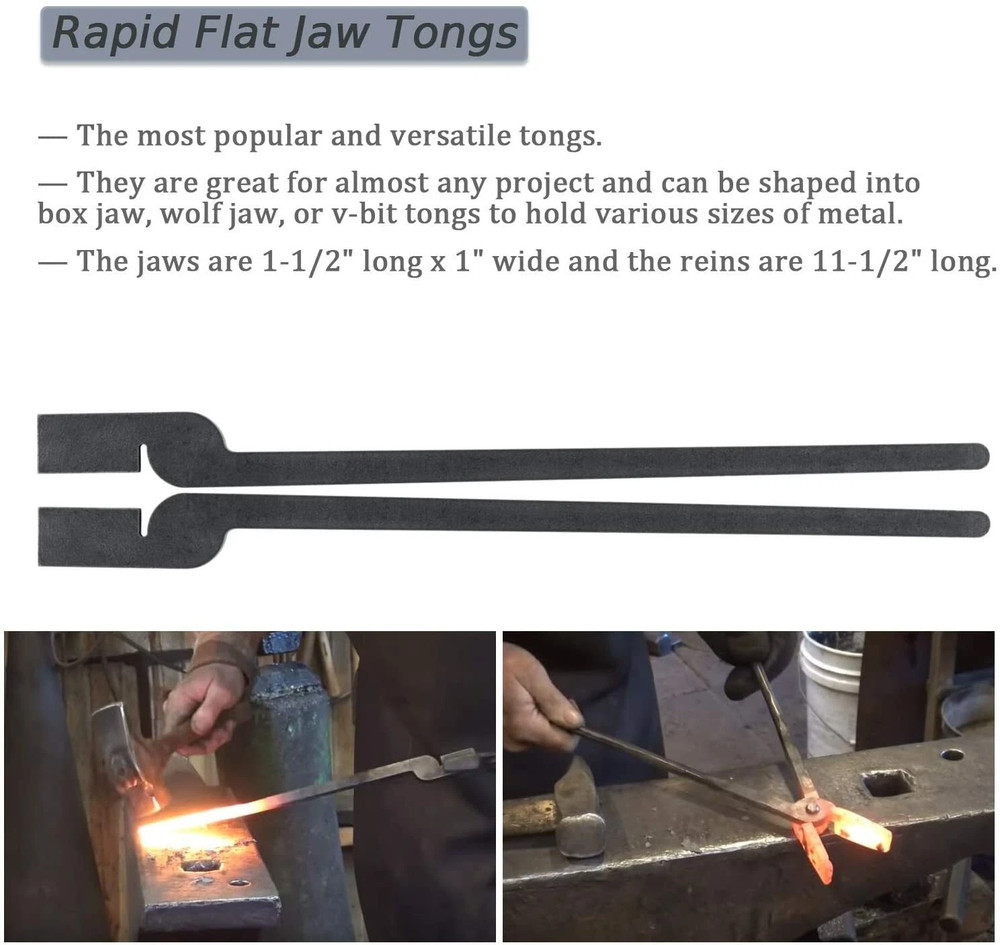 5 types DIY Rapid Tongs Bundle Set with Rivets for Blacksmith or Beginners