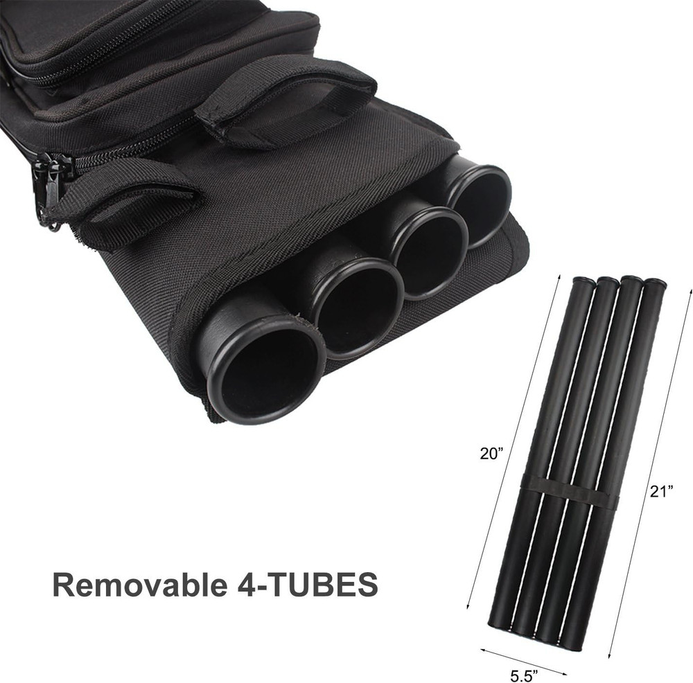 Multi-Function 4-Tubes Back Field Quiver Training Archery Arrow Quiver for Field