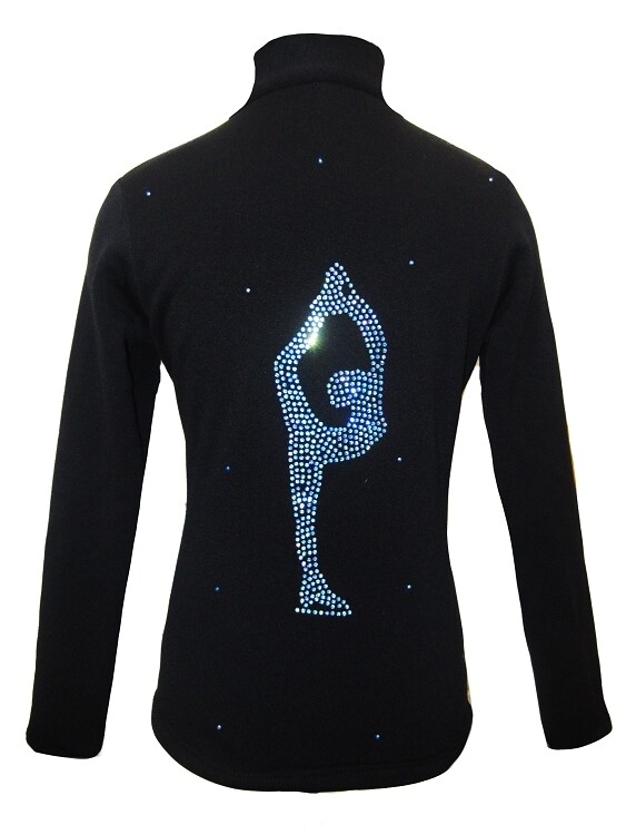 Figure Skating Jacket by Ice Fire - Blue crystals Biellmann applique