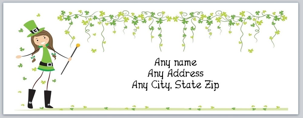 Personalized Address labels St Patrick's Day Clover  (c 724)