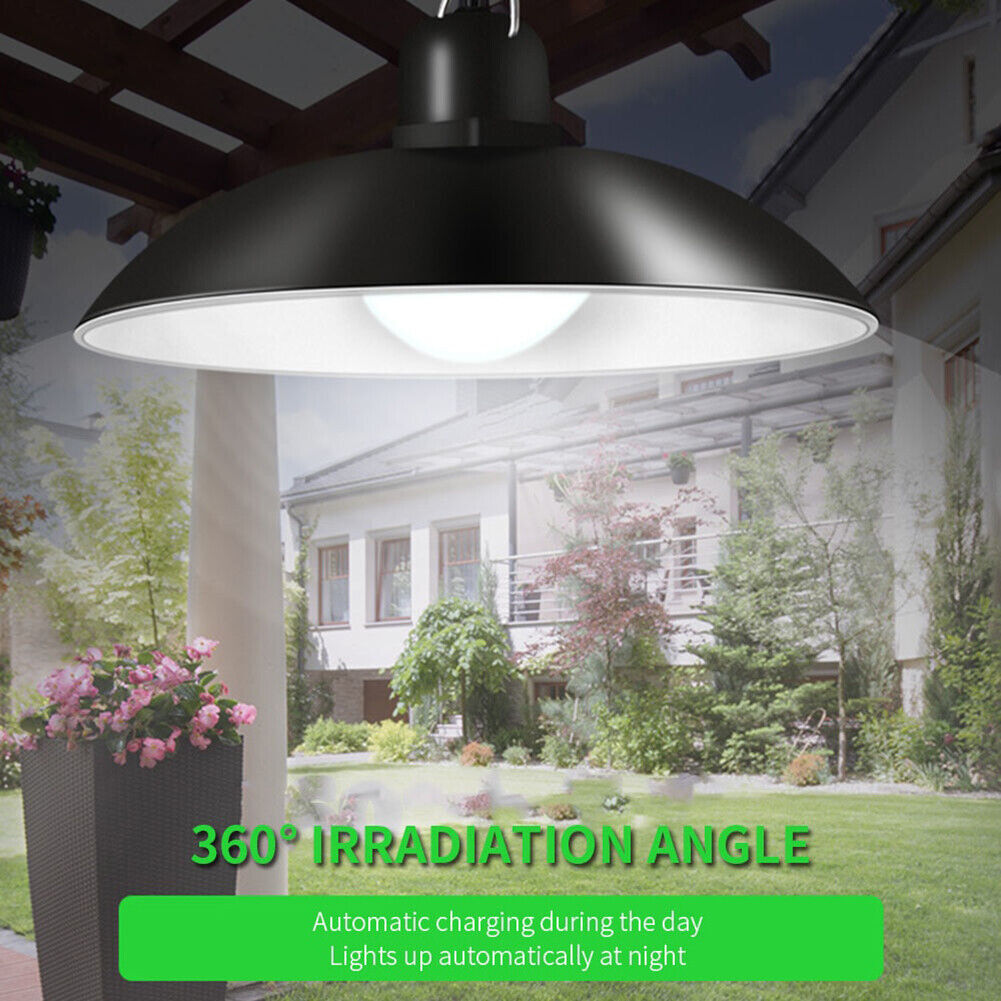 30 LED Solar Pendant Hanging Light Dimmable Outdoor Indoor Garden Yard Shed Lamp