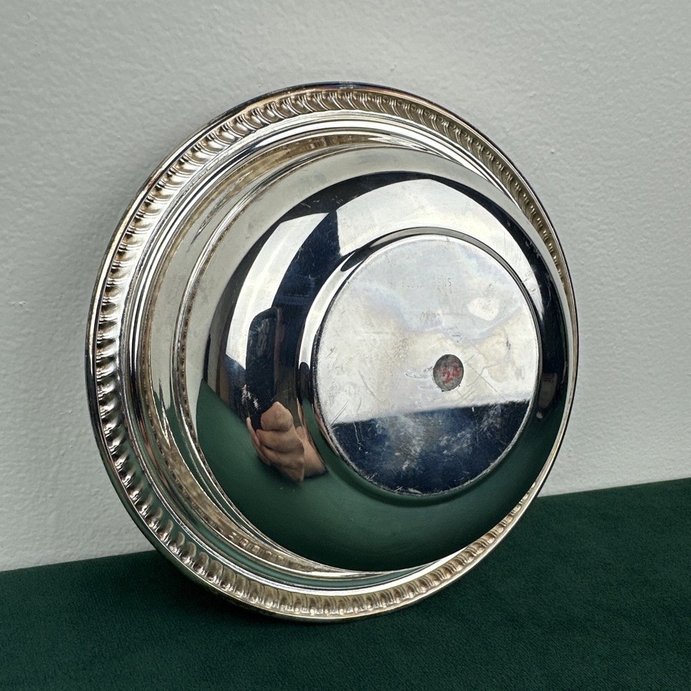 F B Rogers Beaded Edge Silver Plated Candy Dish/bowl