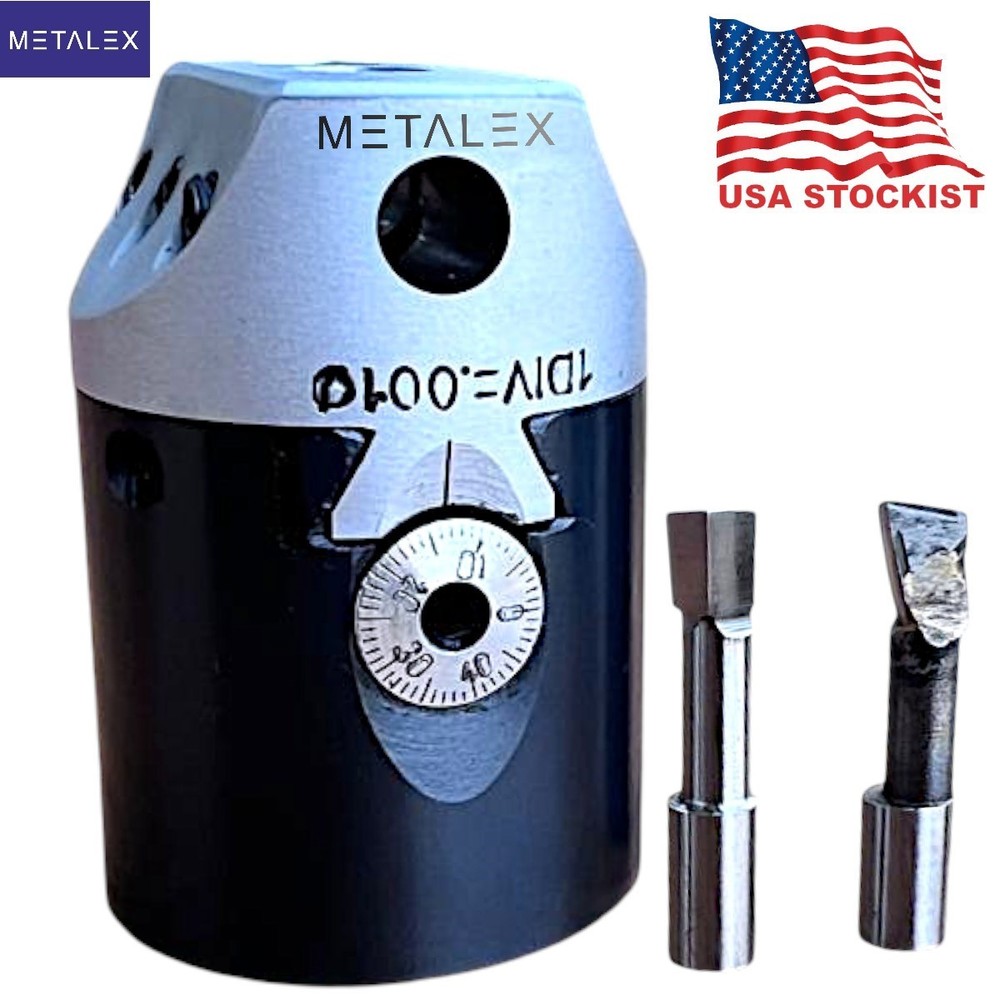 1.5" Precision Adjustable Boring Head Set With MT2 Shank & HSS Carbide Tool Bit