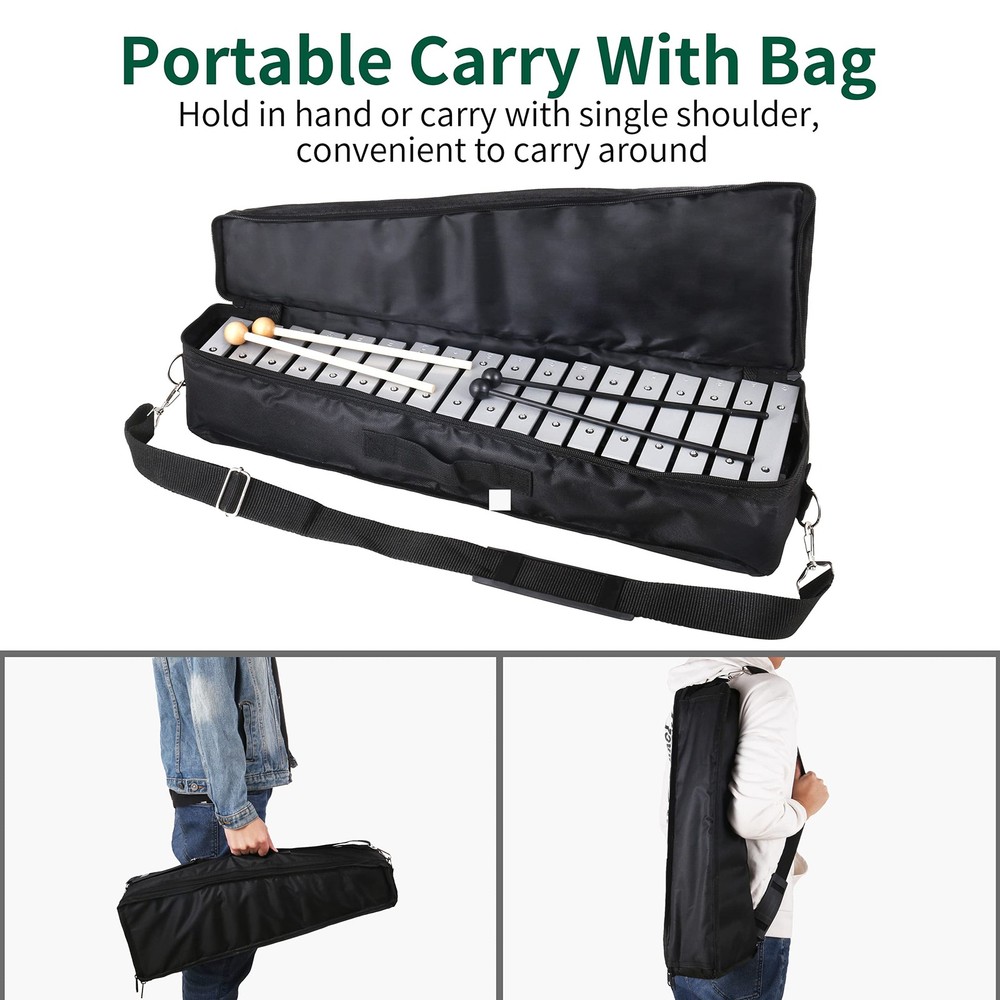 30 Notes Foldable Glockenspiel Xylophone, Percussion Instrument Kit for Begin...