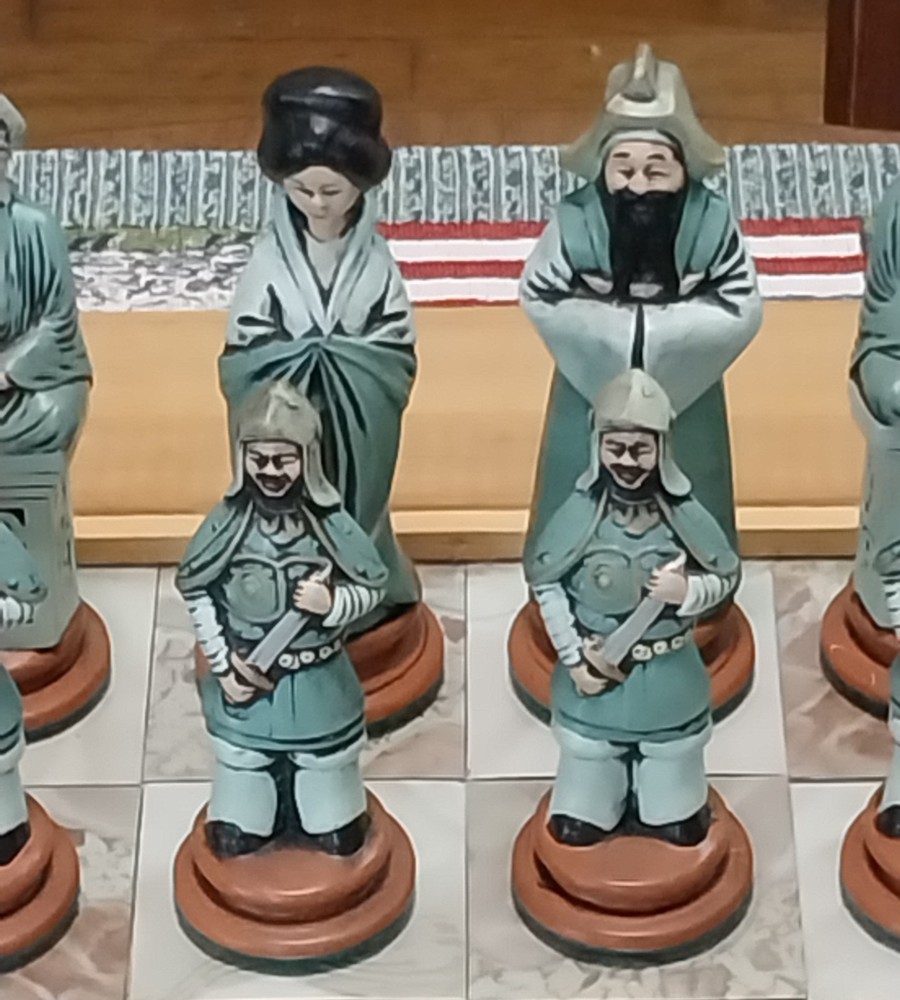 Byron Mold Hand-Painted Ceramic Oriental Chess Set - (CHESS SET ONLY)