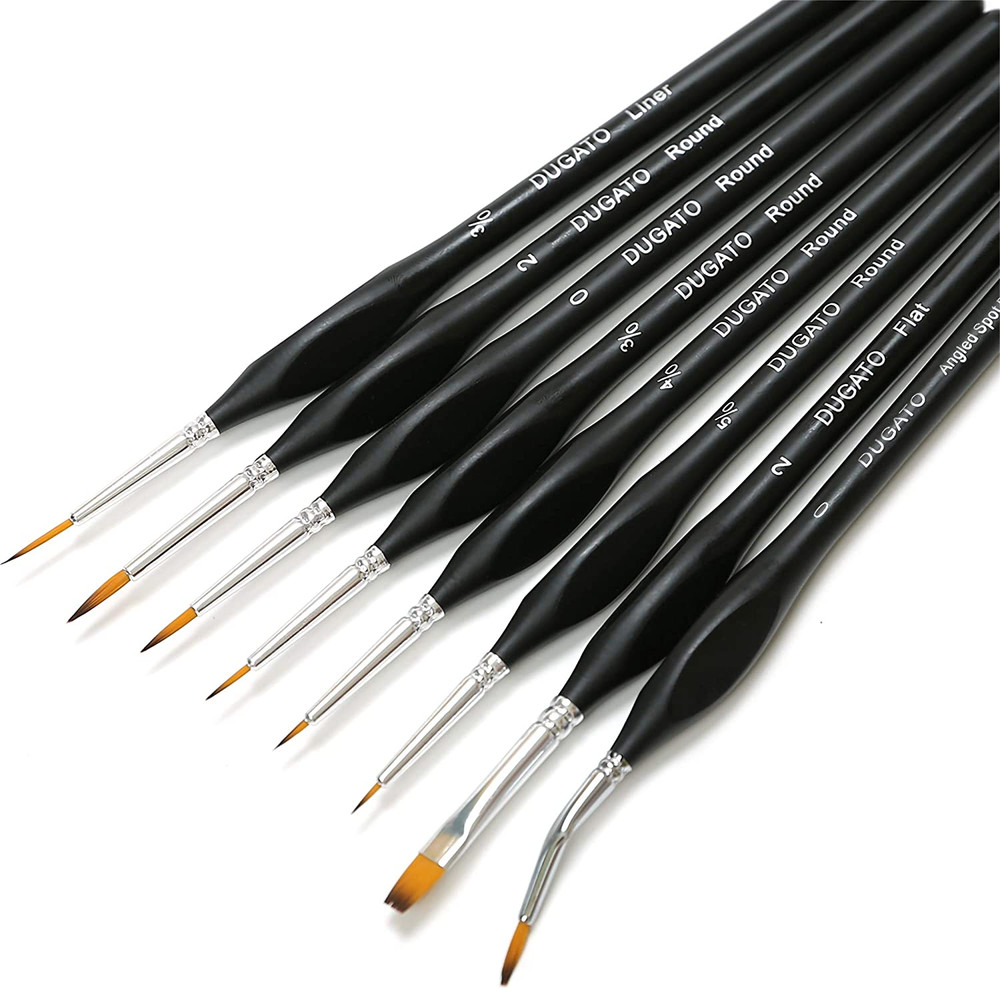 Fine Detail Paint Brush Set - Miniature Brushes with Ergonomic Triangular Handle