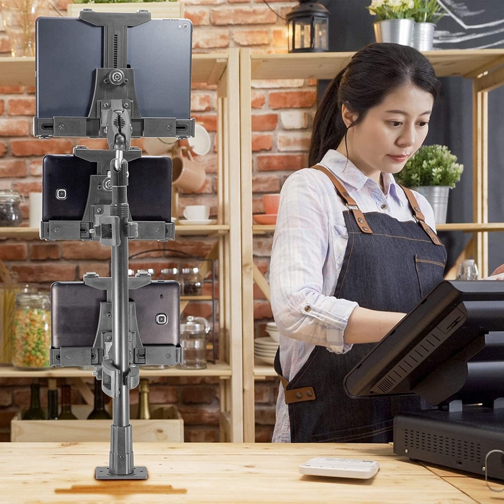 iBOLT Dock'n Lock POS Locking Drill Base Mount w/ 3 Tablet Holders