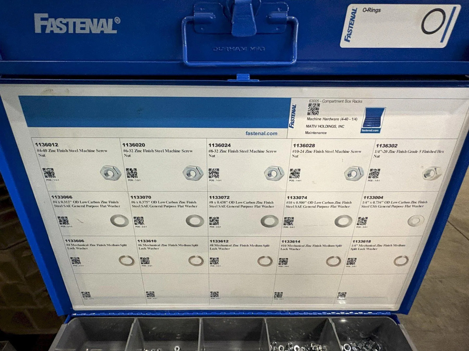Fastenal 12 Drawer Parts Cabinet w/ Removable Drawers and Content